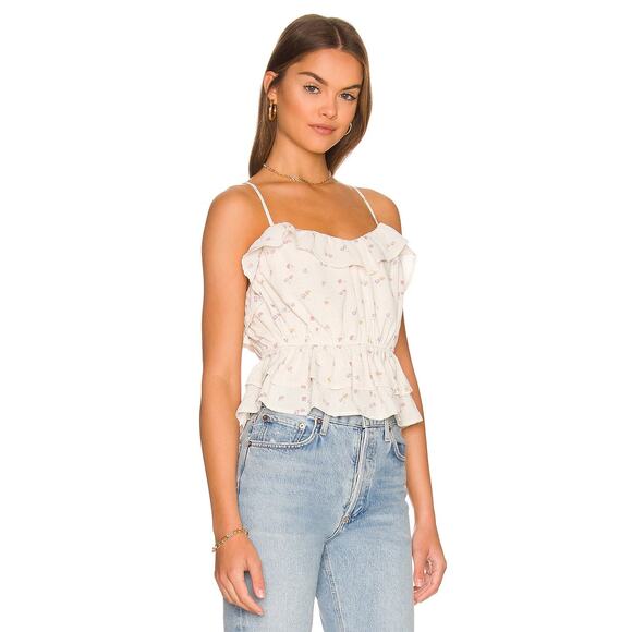 NWT! Line & Dot Aubrey Floral Bloomcore Print Ruffle Tank - Size Small - Picture 4 of 10